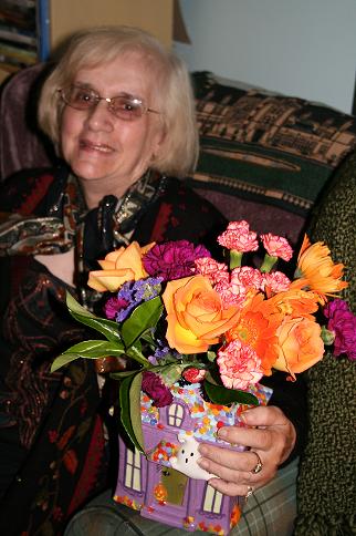 Mom and her flowers