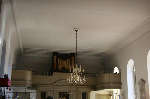 Inside the church. Every pew had high walls and a door